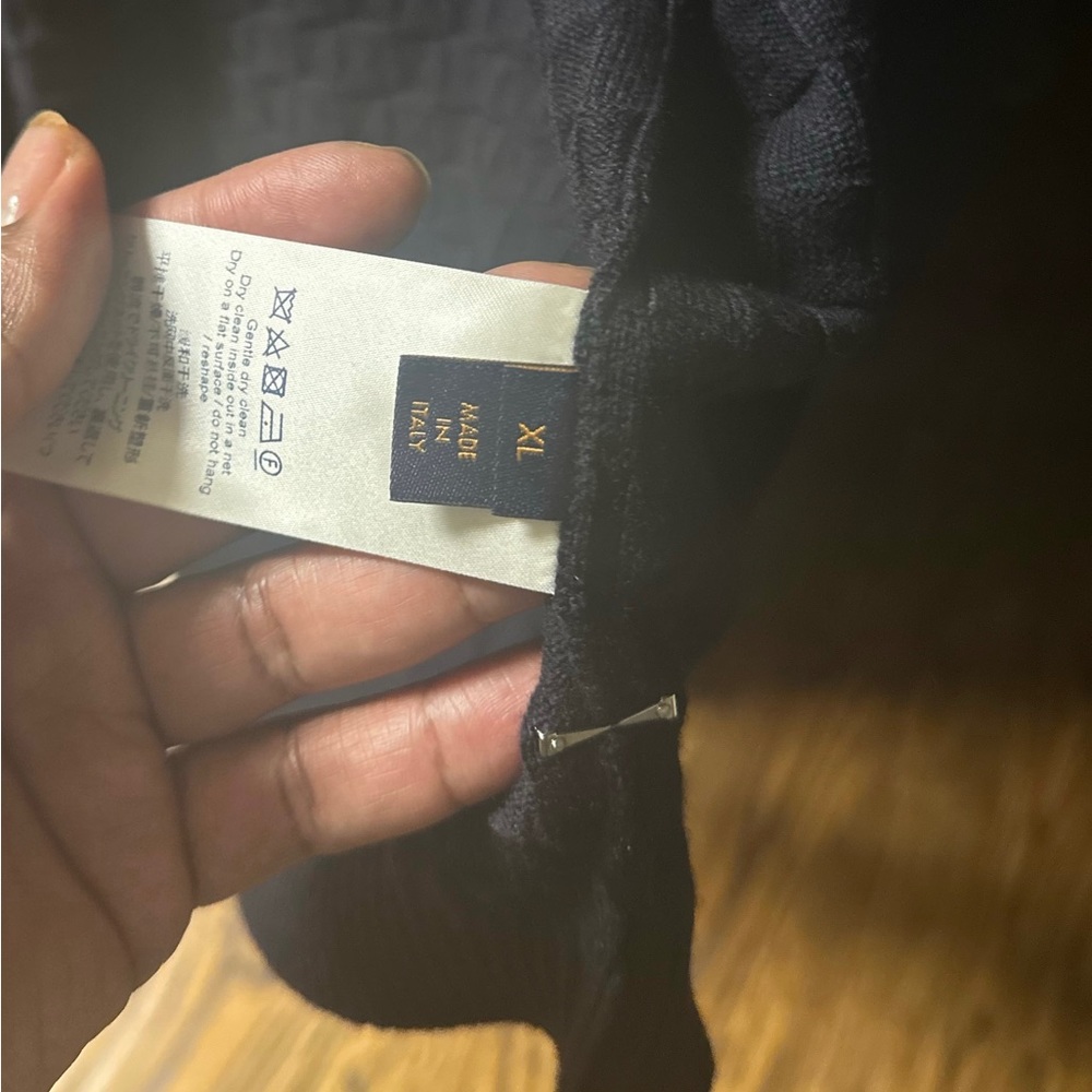 Louis Vuitton Dark Blue Checkered Zip-Up Sweater - Picture 6 of 16
